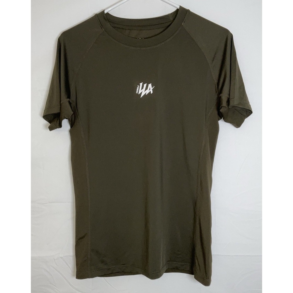 NWT Men's Young LA Training Compression Short Sleeve Shirt Olive Green Medium